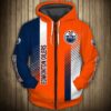 Edmonton Oilers Hoodie Zip Hoodie 3D