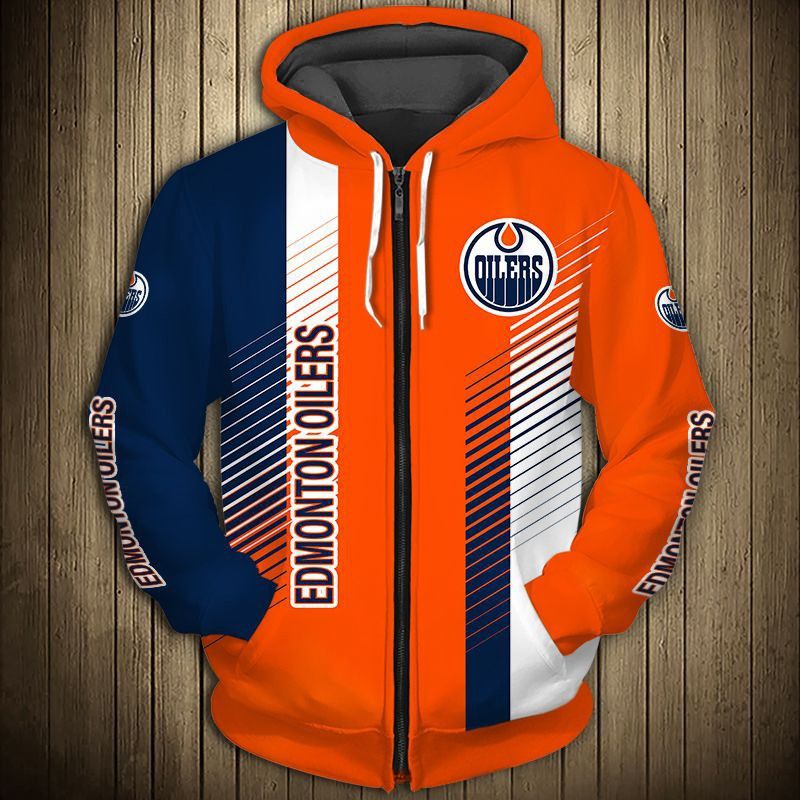 Edmonton Oilers Hoodie Zip Hoodie 3D 1 Edmonton Oilers Hoodie Zip Hoodie 3D
