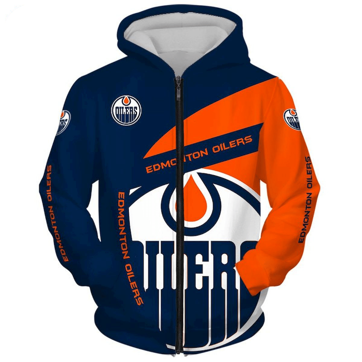 Edmonton Oilers Hoodie Zip Hoodie 3D 1 Edmonton Oilers Hoodie Zip Hoodie 3D
