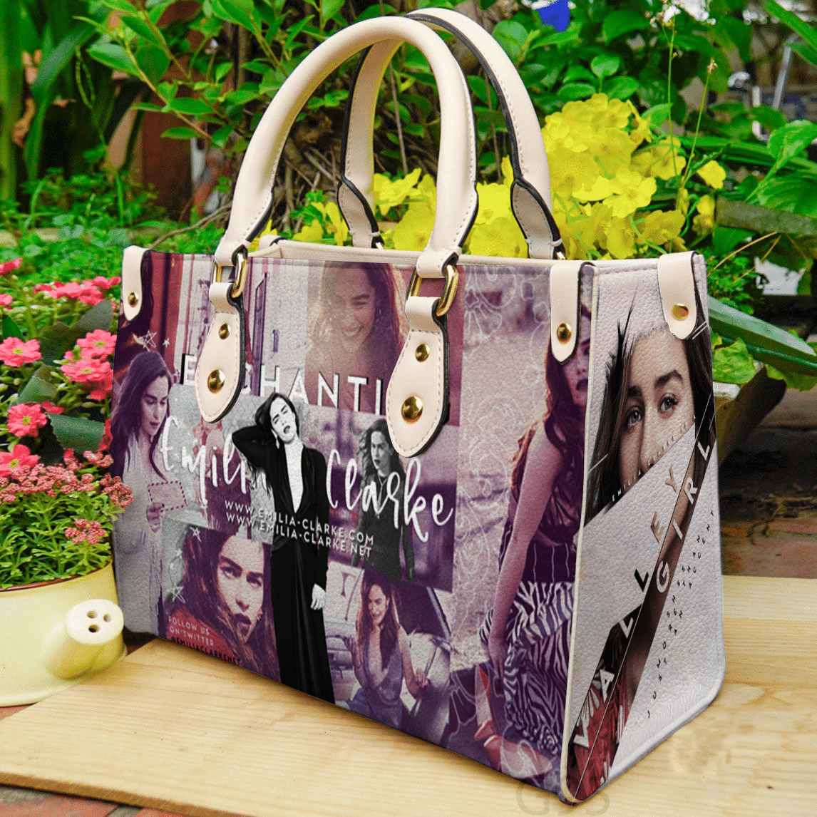 Emilia Clarke Leather Handbag 1 Emilia Clarke Leather Handbag