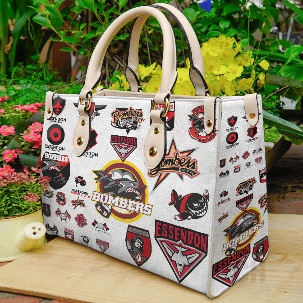 Essendon Football Club Leather Handbag 1 Essendon Football Club Leather Handbag