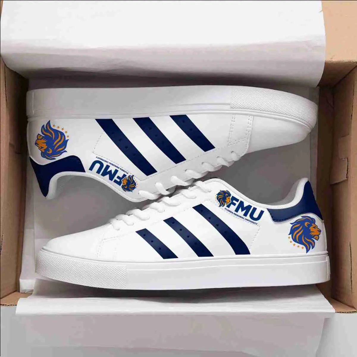 Florida Memorial University Lions Blue Stan Smith Shoes 1 Florida Memorial University Lions Blue Stan Smith Shoes