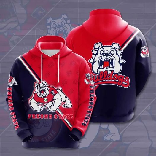 Fresno State Bulldogs Hoodie Zip Hoodie 3D 1 Fresno State Bulldogs Hoodie Zip Hoodie 3D