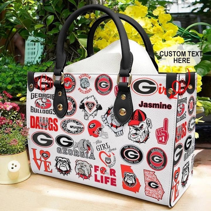 Georgia Bulldogs 1C Leather Handbag 1 Georgia Bulldogs 1C Leather Handbag