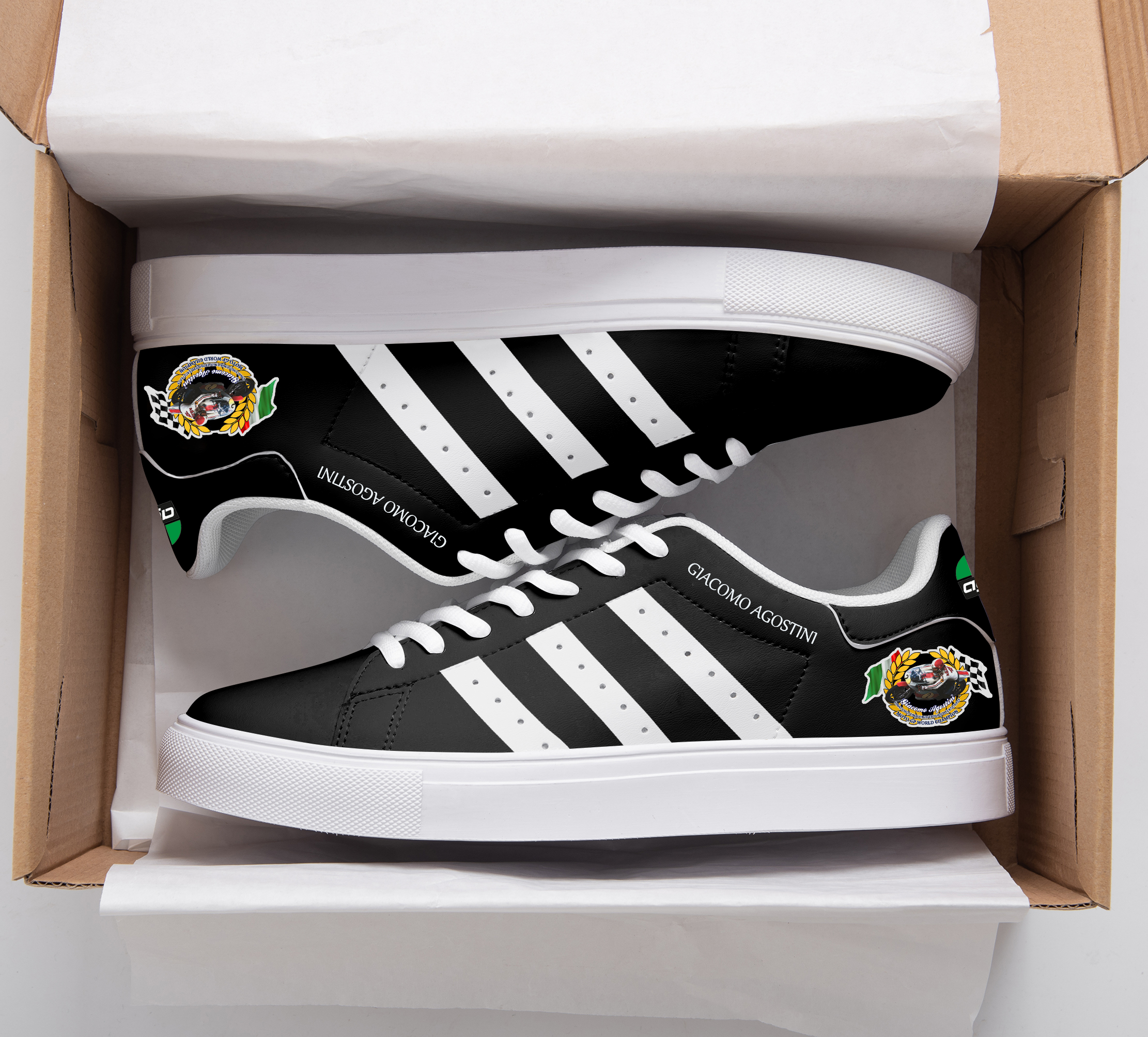 Giacomo Agostini Black Stan Smith Shoes 1 Giacomo Agostini Black Stan Smith Shoes