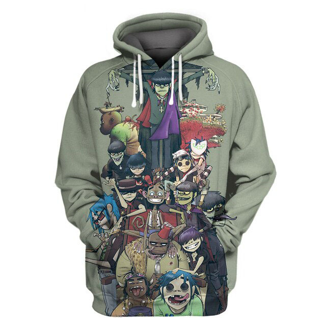 Gorillaz Hoodie Zip Hoodie 3D 1 Gorillaz Hoodie Zip Hoodie 3D