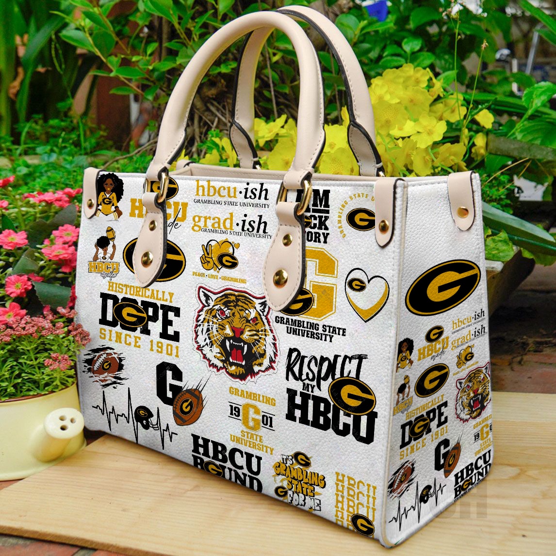 Grambling State Tigers Leather Handbag 1 Grambling State Tigers Leather Handbag