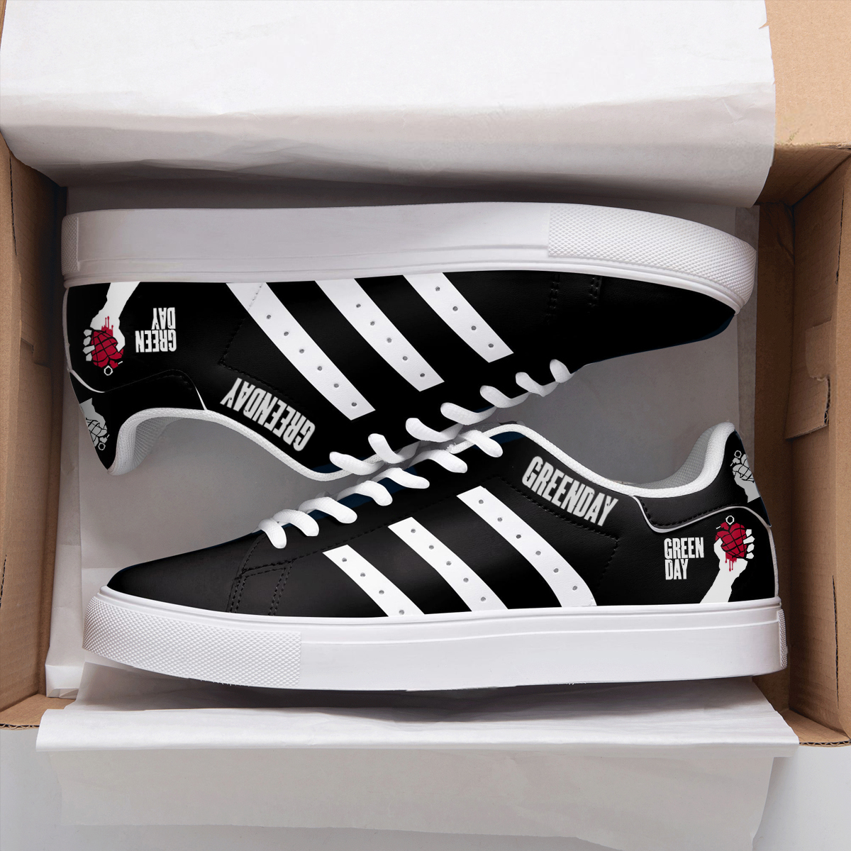 Green Day Black Stan Smith Shoes 1 Green Day Black Stan Smith Shoes