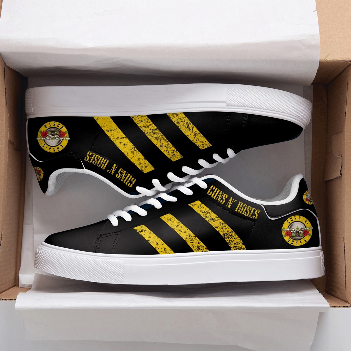Guns N' Roses Golden Black Stan Smith Shoes 1 Guns N' Roses Golden Black Stan Smith Shoes