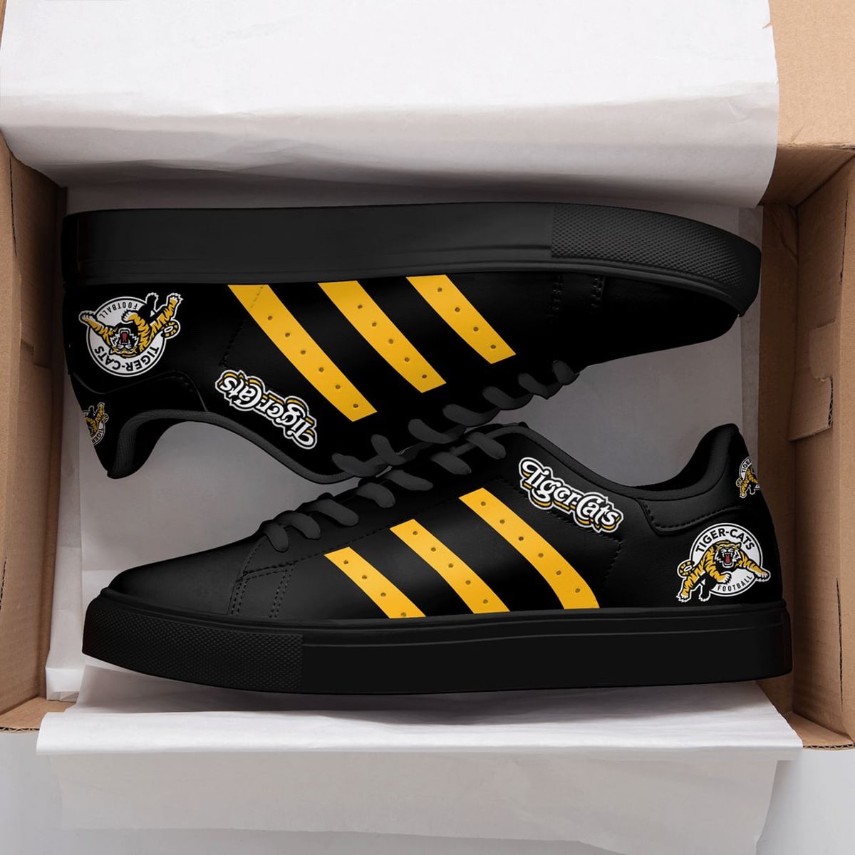 Hamilton Tiger Cats All Black Stan Smith Shoes 1 Hamilton Tiger Cats All Black Stan Smith Shoes