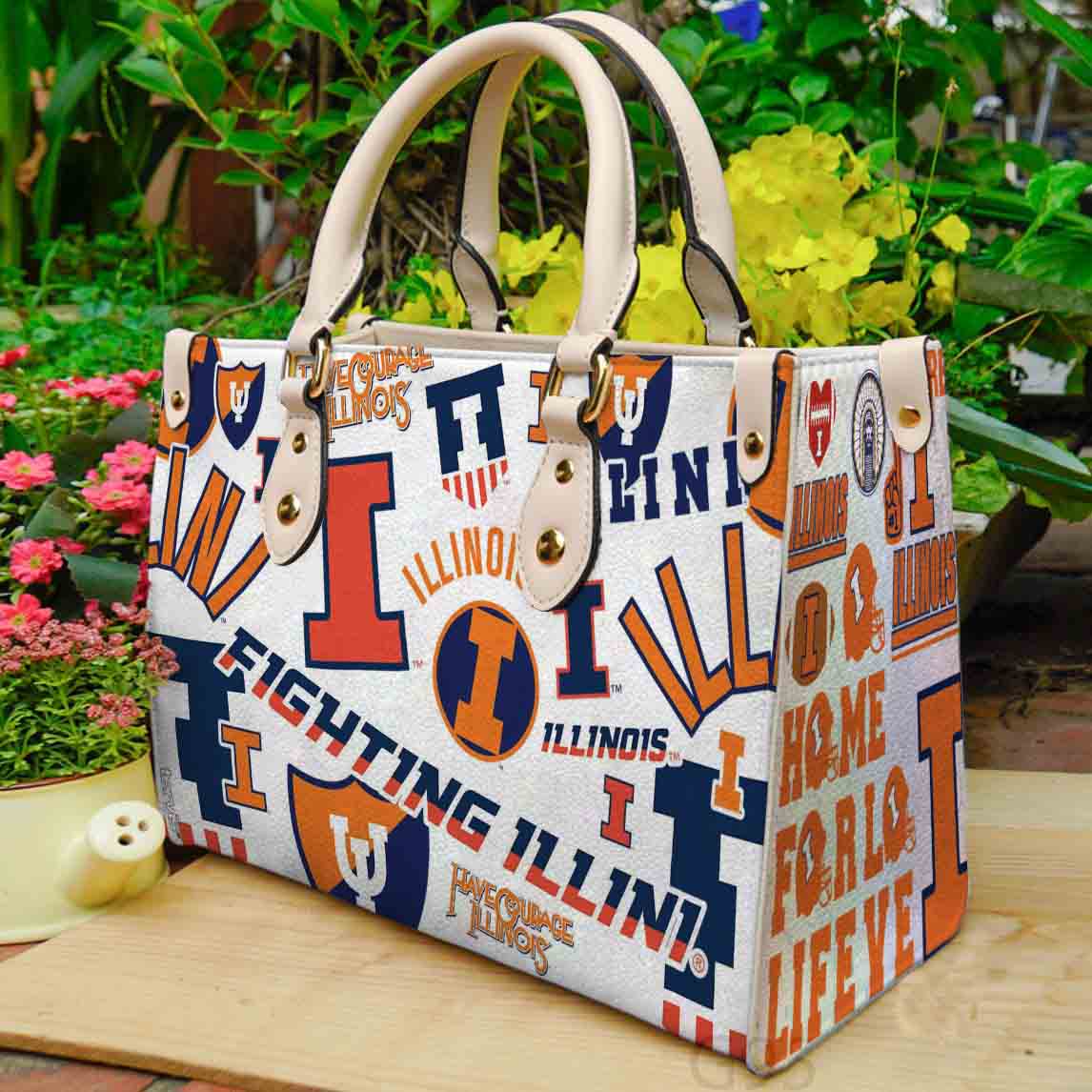 Illinois Fighting Illini Leather Handbag 1 Illinois Fighting Illini Leather Handbag