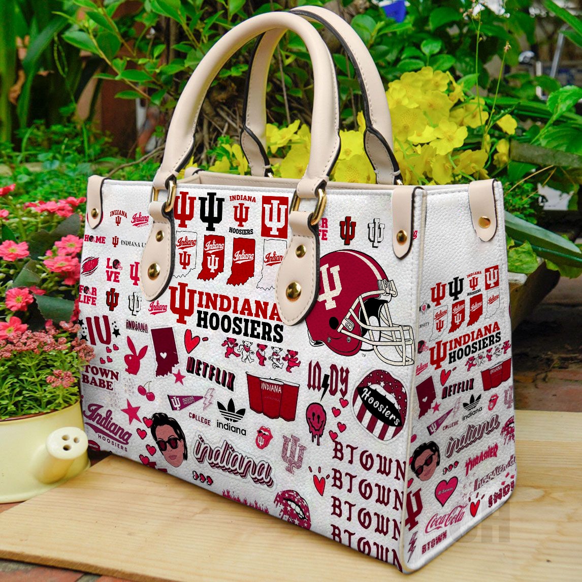 Indiana Hoosiers Leather Handbag 1 Indiana Hoosiers Leather Handbag