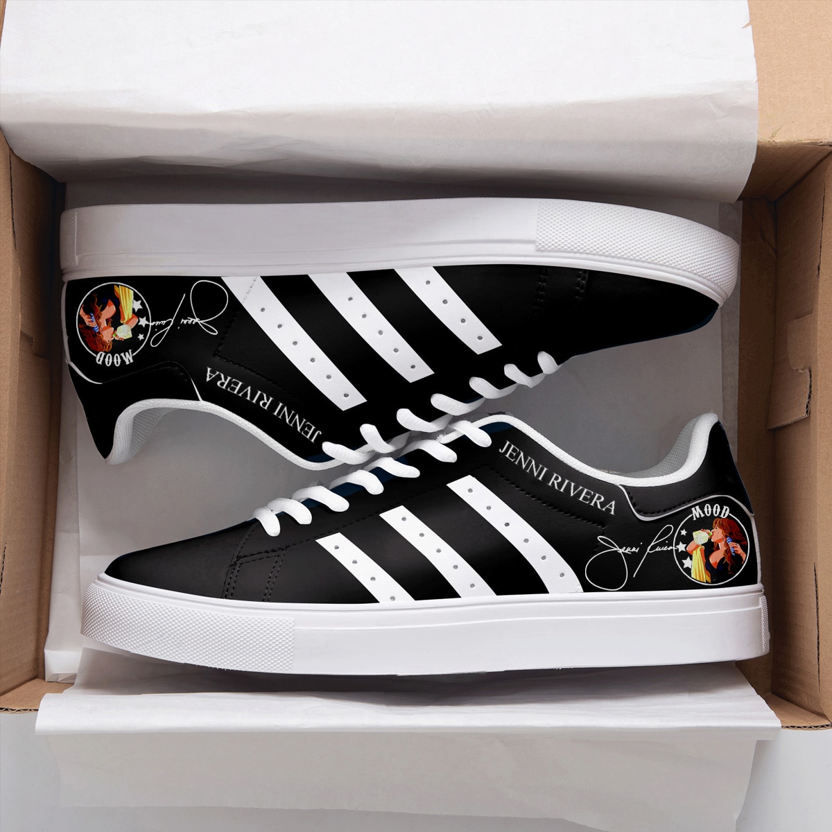 Jenni Rivera Black Stan Smith Shoes 1 Jenni Rivera Black Stan Smith Shoes