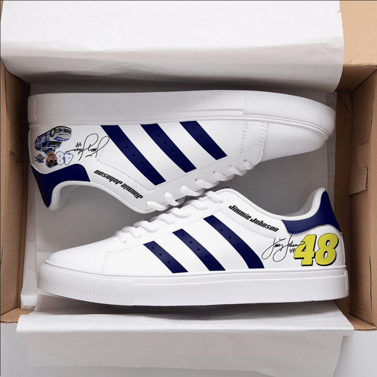 Jimmie Johnson Blue Stan Smith Shoes 1 Jimmie Johnson Blue Stan Smith Shoes