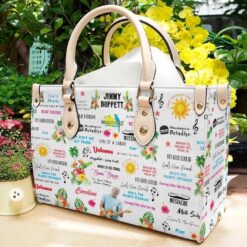 Jimmy Buffett Lover White Leather Handbag