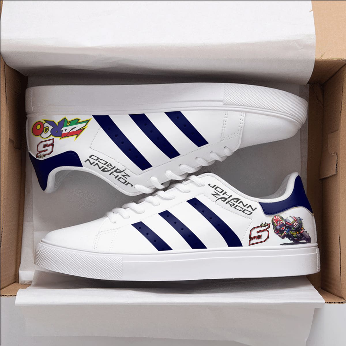 Johann Zarco Blue Stan Smith Shoes 1 Johann Zarco Blue Stan Smith Shoes
