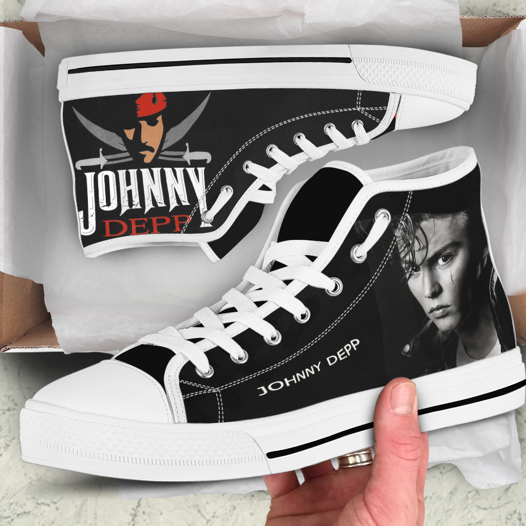 Johnny Depp Lover High Top Shoes 01 1 Johnny Depp Lover High Top Shoes 01