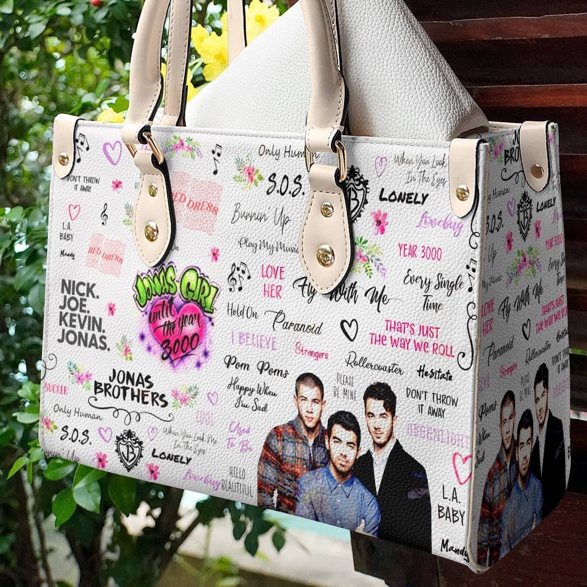 Jonas Brothers Lover Leather Handbag 1 Jonas Brothers Lover Leather Handbag