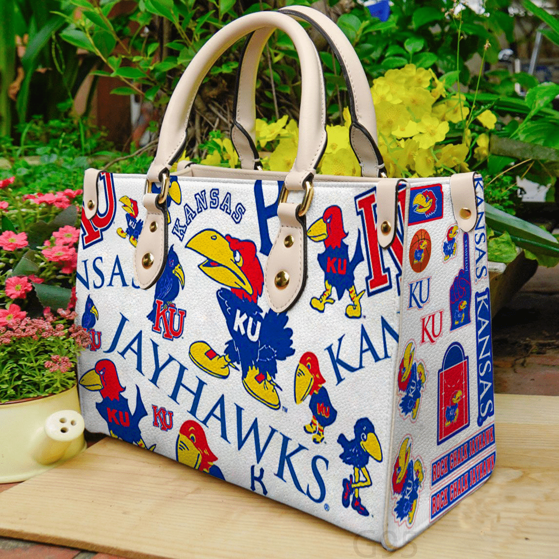 Kansas Jayhawks Leather Handbag 1 Kansas Jayhawks Leather Handbag