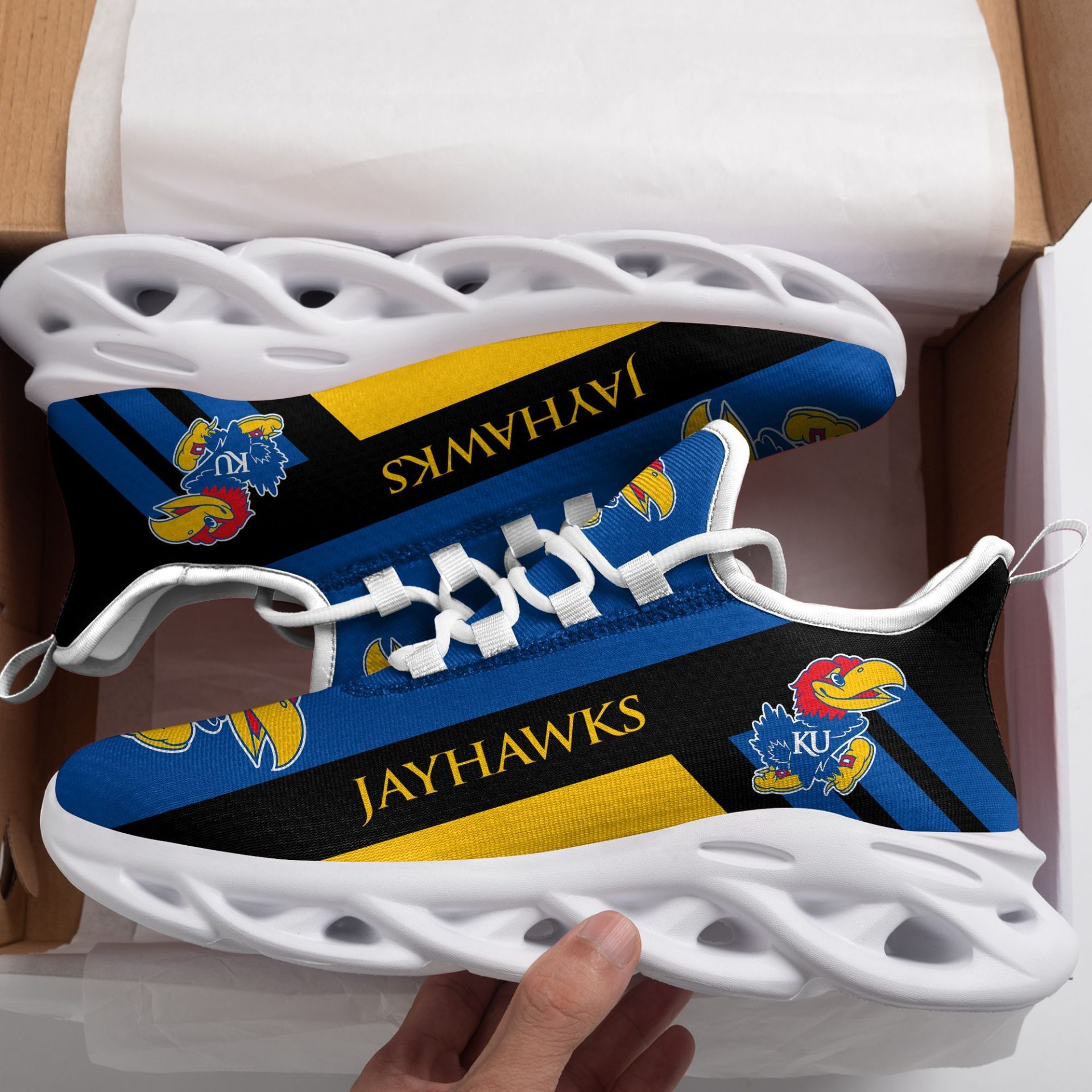 Kansas Jayhawks Max Soul Shoes 01 1 Kansas Jayhawks Max Soul Shoes 01