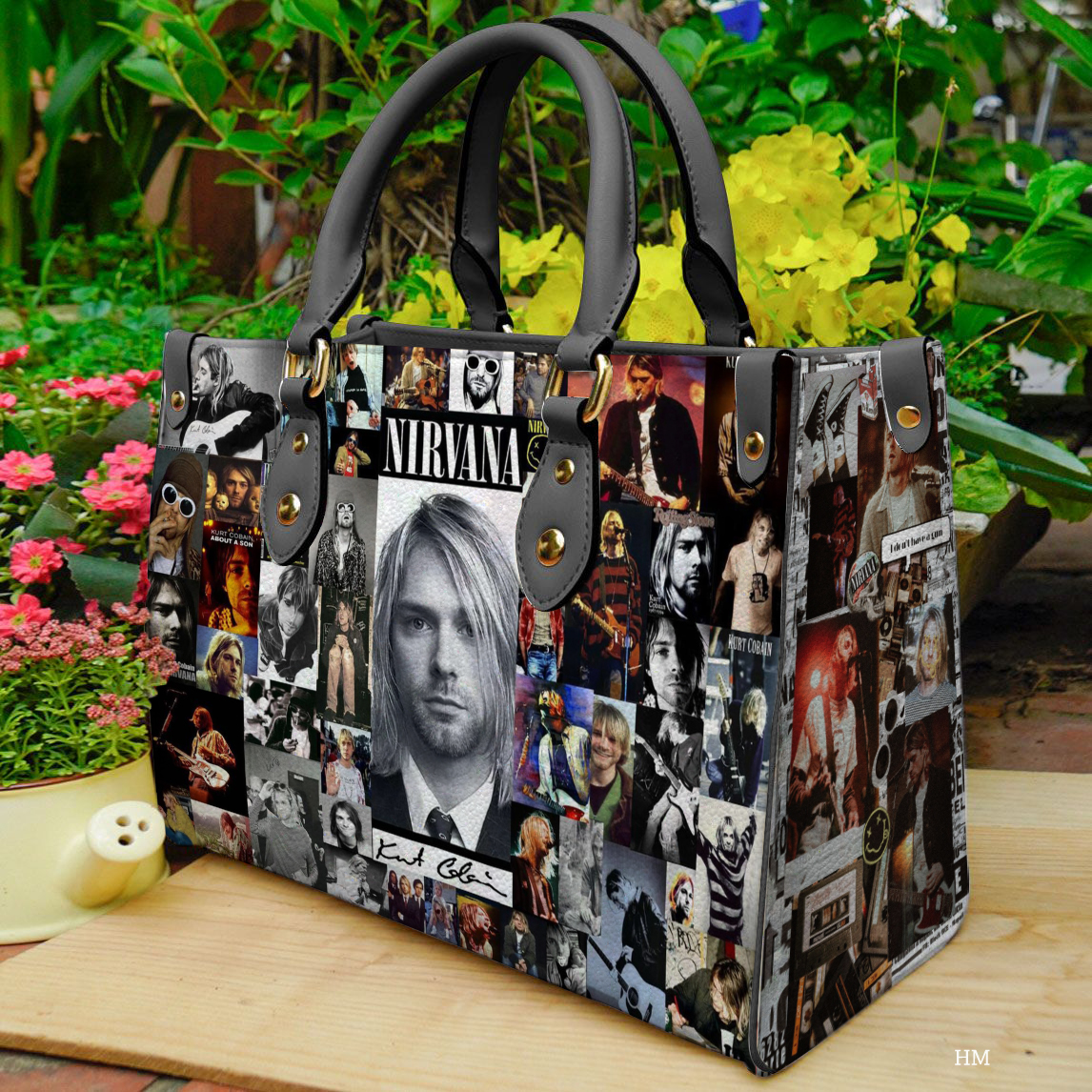 Kurt Cobain Lover Leather Handbag 1 Kurt Cobain Lover Leather Handbag
