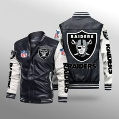 Las Vegas Raiders Leather Baseball Jacket