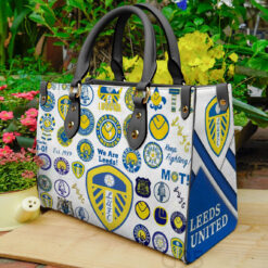 Leeds United FC Black Leather Handbag