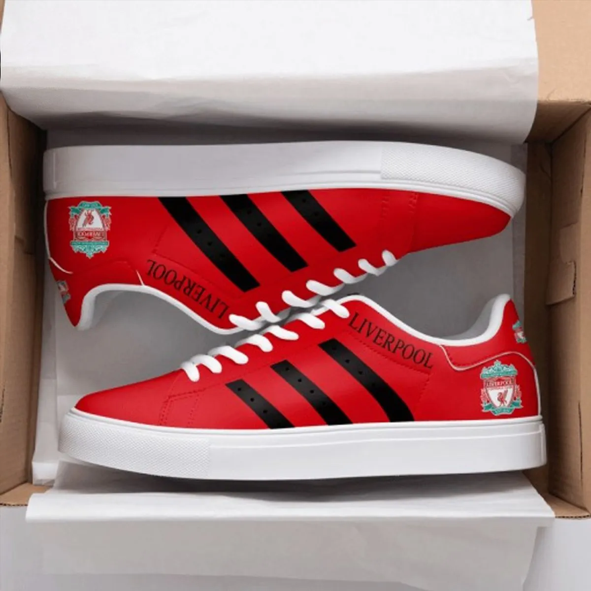 Liverpool FC Red Stan Smith Shoes 1 Liverpool FC Red Stan Smith Shoes