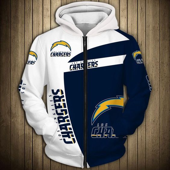 Los Angeles Chargers Hoodie Zip Hoodie 3D 1 Los Angeles Chargers Hoodie Zip Hoodie 3D