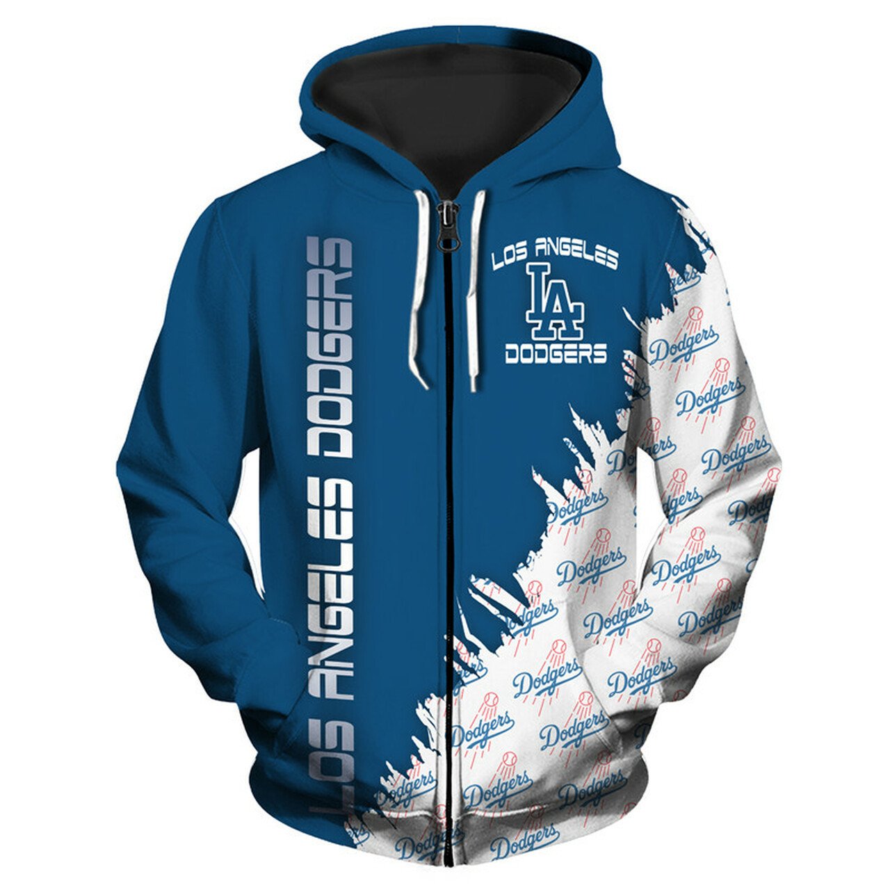 Los Angeles Dodgers Hoodie Zip Hoodie 3D 1 Los Angeles Dodgers Hoodie Zip Hoodie 3D