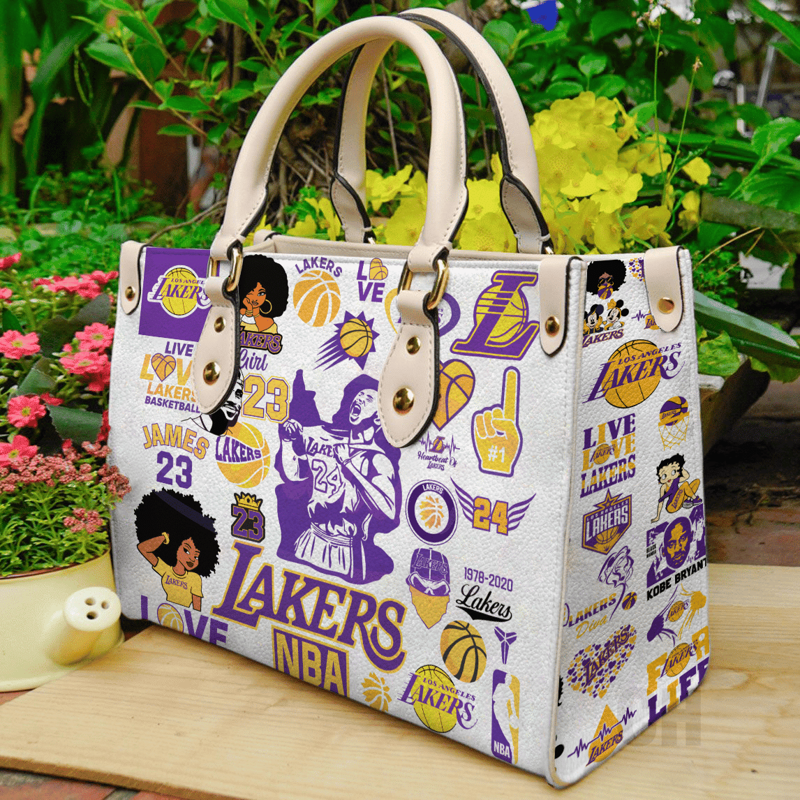 Los Angeles Lakers Leather Handbag 1 Los Angeles Lakers Leather Handbag