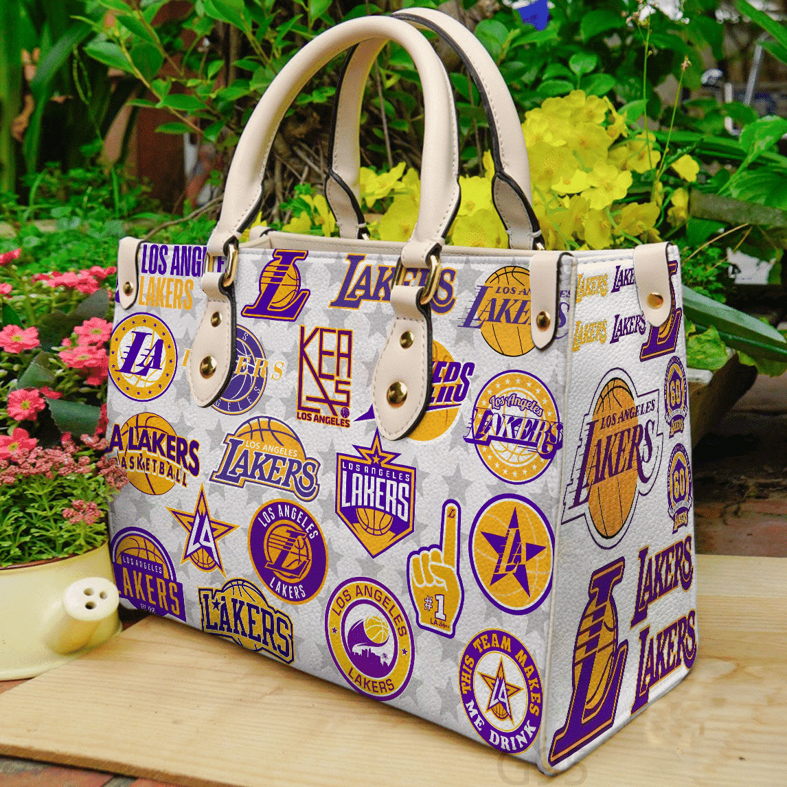 Los Angeles Lakers Leather Handbag 1 Los Angeles Lakers Leather Handbag