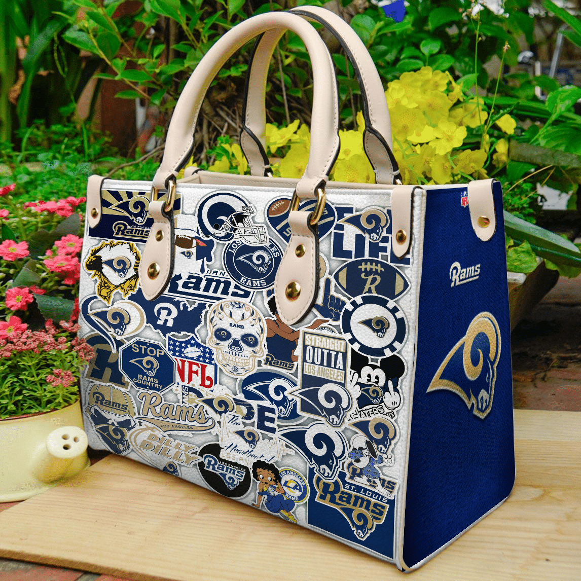 Los Angeles Rams 1 Leather Handbag 1 Los Angeles Rams 1 Leather Handbag