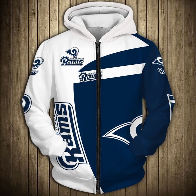 Los Angeles Rams 2 Hoodie Zip Hoodie 3D 1 Los Angeles Rams 2 Hoodie Zip Hoodie 3D