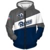 Los Angeles Rams 3 Hoodie Zip Hoodie 3D