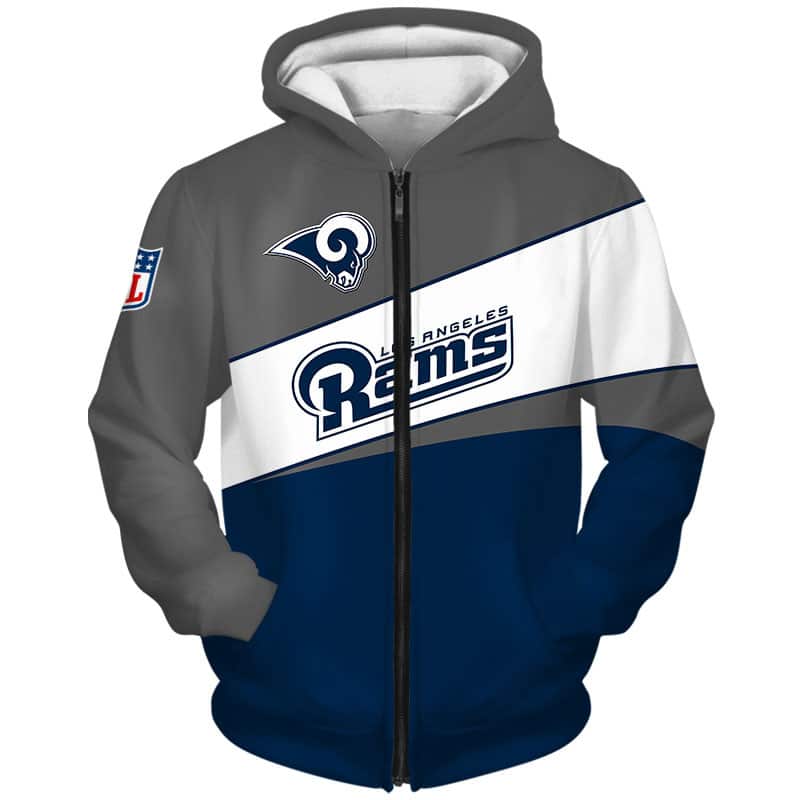Los Angeles Rams 3 Hoodie Zip Hoodie 3D 1 Los Angeles Rams 3 Hoodie Zip Hoodie 3D