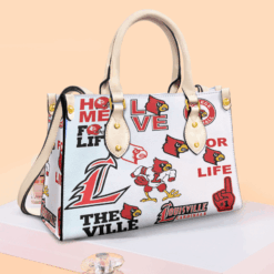 Louisville Cardinals 2G White Leather Handbag