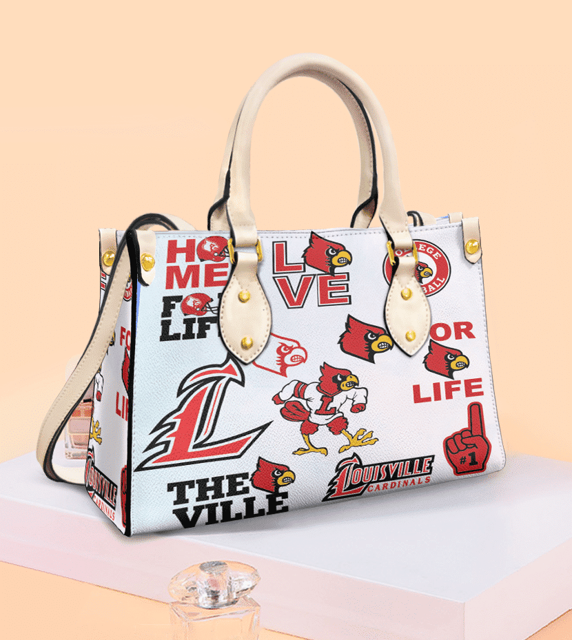 Louisville Cardinals 2G White Leather Handbag 1 Louisville Cardinals 2G White Leather Handbag