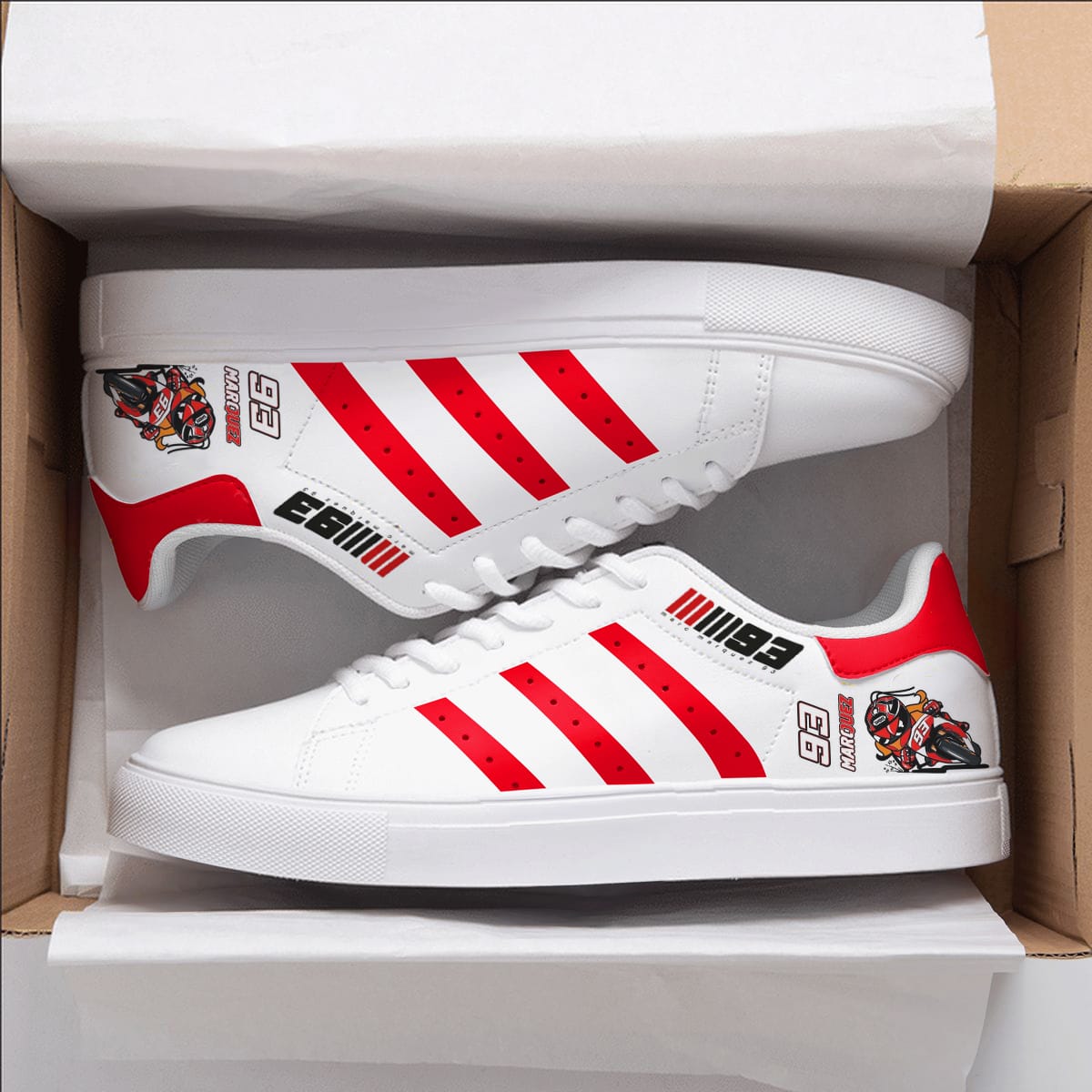 Marc Marquez Red Stan Smith Shoes 1 Marc Marquez Red Stan Smith Shoes