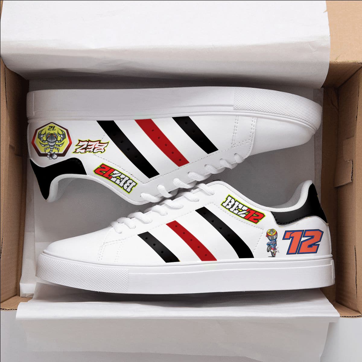 Marco Bezzecchi Red Stan Smith Shoes 1 Marco Bezzecchi Red Stan Smith Shoes