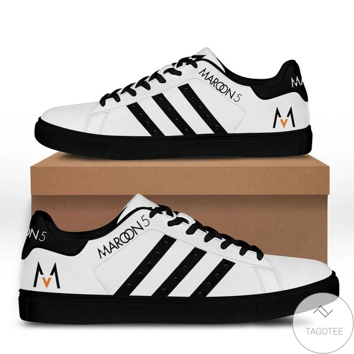 Maroon 5 A2 Black White Stan Smith Shoes 1 Maroon 5 A2 Black White Stan Smith Shoes