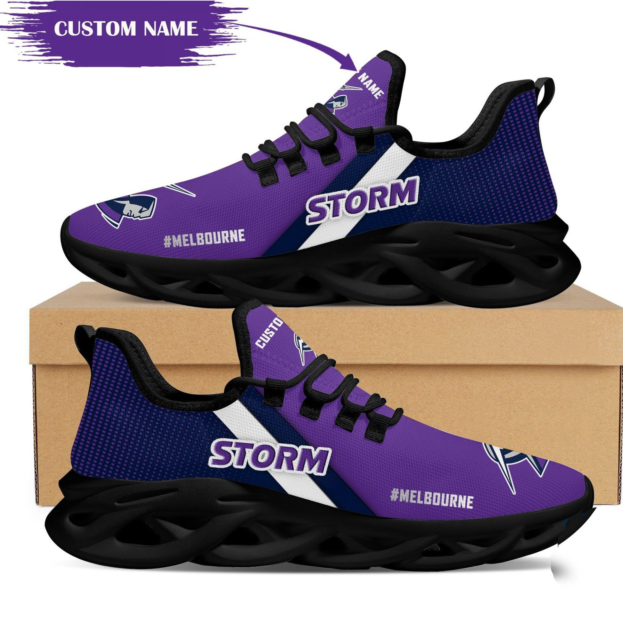 Melbourne Storm Black Max Soul Shoes 1 Melbourne Storm Black Max Soul Shoes