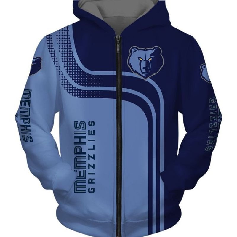 Memphis Grizzlies Hoodie Zip Hoodie 3D 1 Memphis Grizzlies Hoodie Zip Hoodie 3D