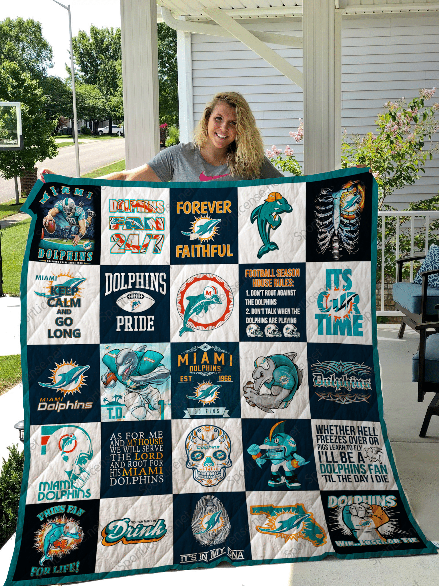 Miami Dolphins 2 Blanket 1 Miami Dolphins 2 Blanket