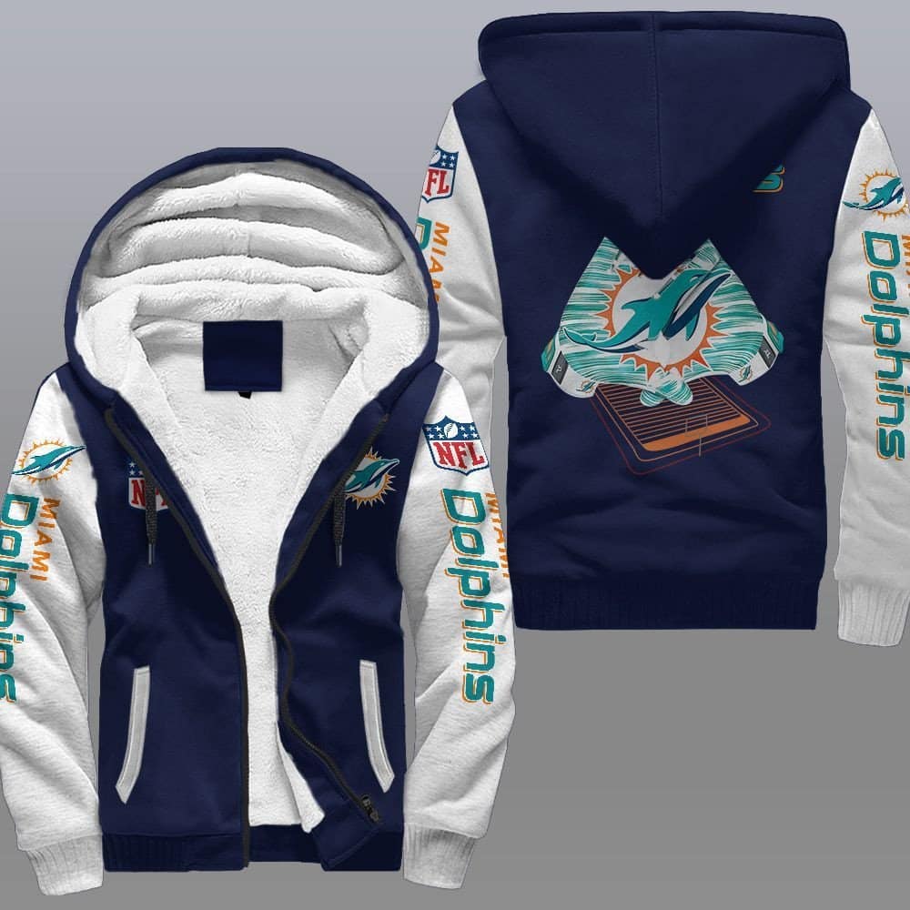 Miami Dolphins 3 Fleece Jacket 1 Miami Dolphins 3 Fleece Jacket