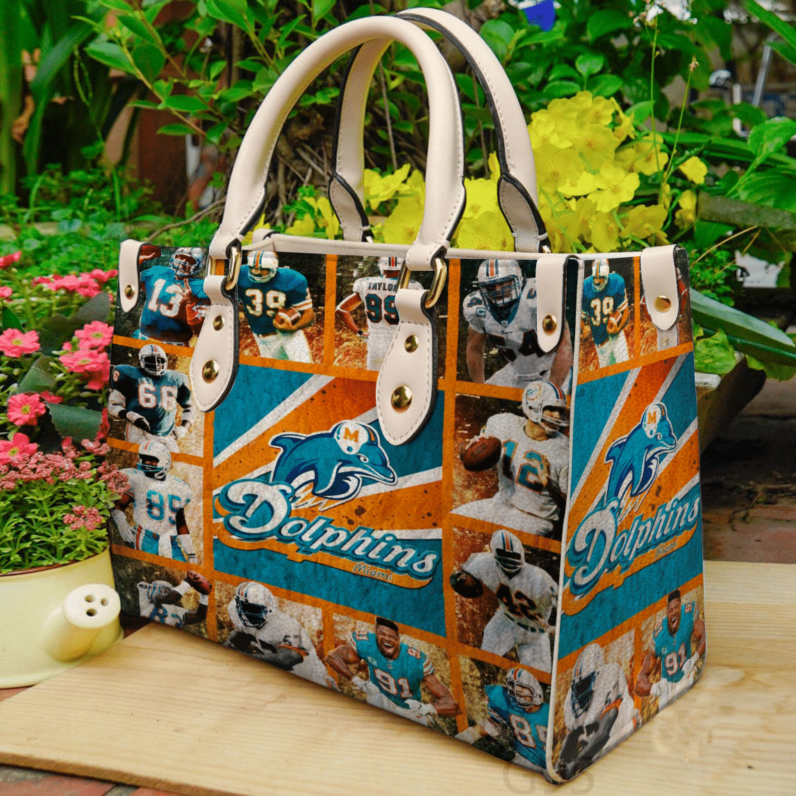 Miami Dolphins Leather Handbag 1 Miami Dolphins Leather Handbag