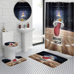 Miami Heat Bathroom Shower Curtain