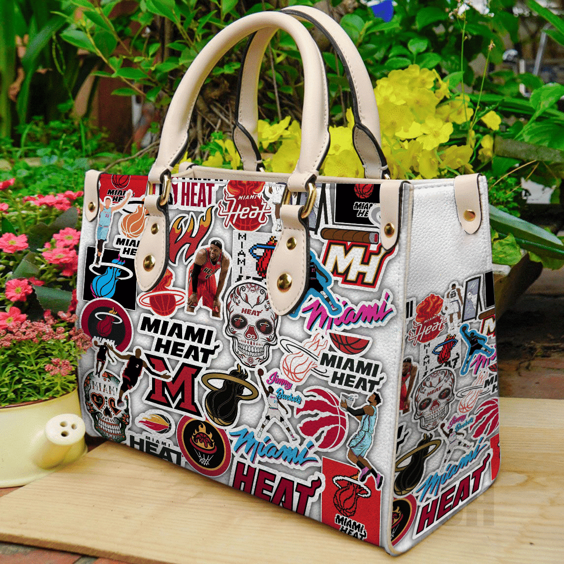 Miami Heat Leather Handbag 1 Miami Heat Leather Handbag
