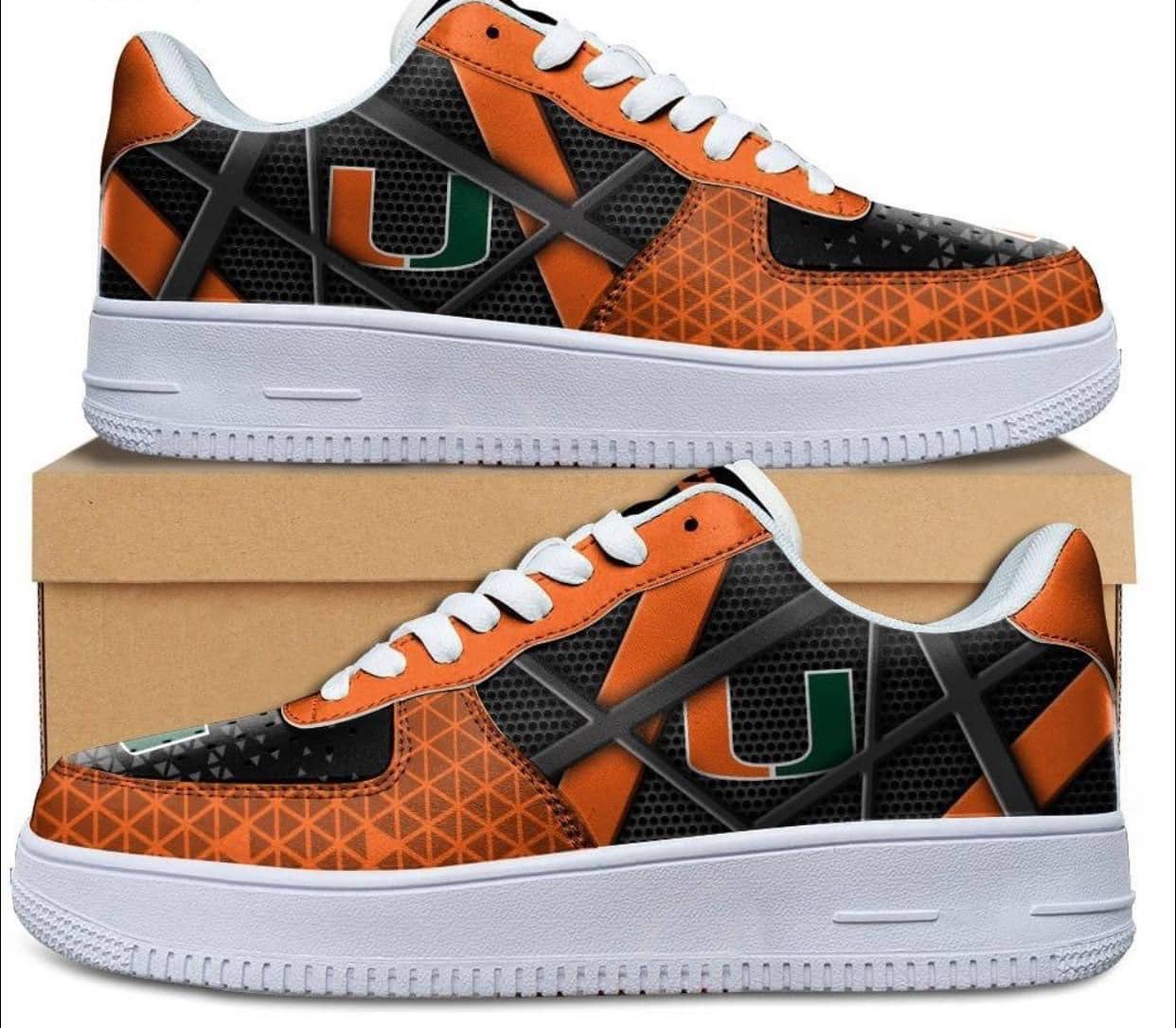 Miami Hurricanes 1G Air Force Shoes 1 Miami Hurricanes 1G Air Force Shoes