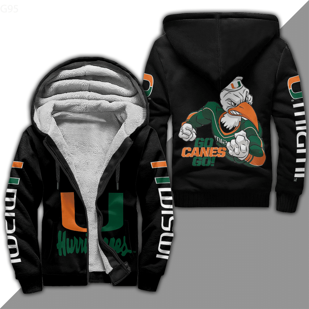Miami Hurricanes A0 Fleece Jacket 1 Miami Hurricanes A0 Fleece Jacket